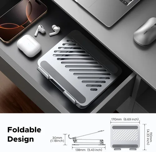 Miniatura 7 de UGREEN - Soporte para tableta para escritorio con doble varilla de aluminio, soporte ajustable de múltiples ángulos, accesorios para el hogar