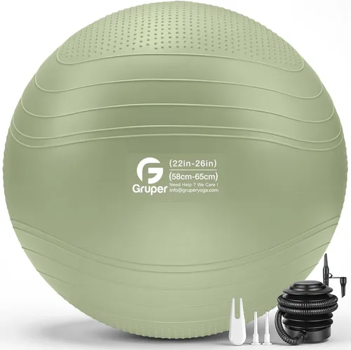 Miniatura 14 de Gruper Pelota de yoga, pelota de ejercicio antideslizante extra gruesa para entrenamiento, yoga, embarazo, 4 tamaños de silla anti estallido