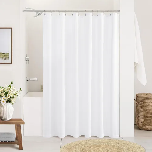Miniatura 18 de Cortina de ducha de lino de avena 36x72 para cabina de ducha, cortinas neutras grisáceas beige de lino para baño, decoración bohemia de baño