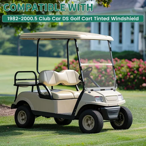Miniatura 2 de ECOTRIC Parabrisas compatible con Club Car DS de 1982-2000.5 Clear Fold Down resistente al impacto para carrito de golf Modelo DS
