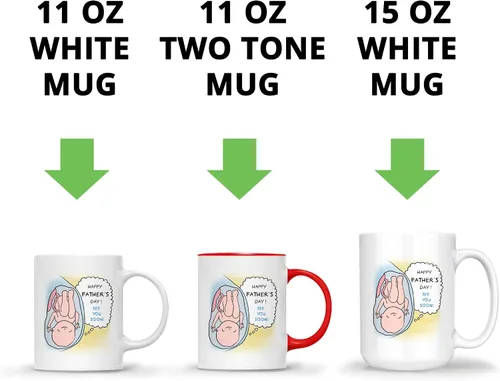 Miniatura 5 de Gossby Baby Bump - Taza de café personalizada para el primer día del padre para el futuro padre, marido de parte de la esposa, mensaje desde