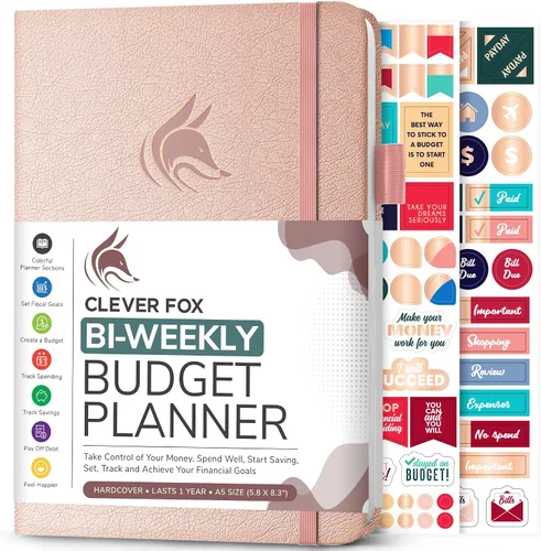 Miniatura 10 de Clever Fox Planificador de presupuesto bi semanal - Libro organizador financiero sin fecha - Rastreador de gastos, cuaderno de presupuestos y Negro