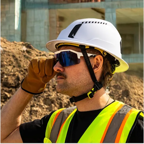 Miniatura 9 de HexArmor Shockwave Gafas de seguridad para trabajo ANSI Z87+, UV, antivaho, polarizadas Marco blanco y negro