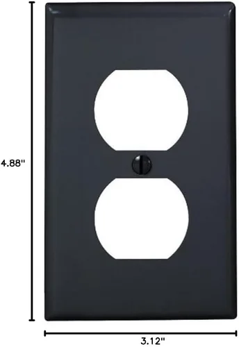 Miniatura 2 de Leviton Placa de pared para receptáculo dúplex de dispositivo de 1 gang, tamaño estándar, nailon termoplástico, montaje de dispositivo, 80703-E