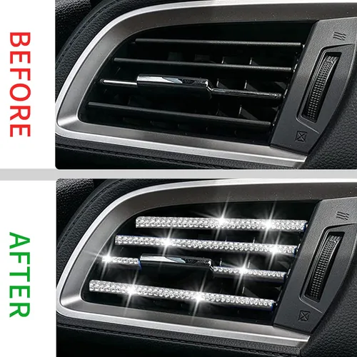 Miniatura 8 de INSAUTO Bling - Tira de decoración de ventilación de coche para mujeres y niñas, 10 piezas de diamantes de imitación para aire acondicionado