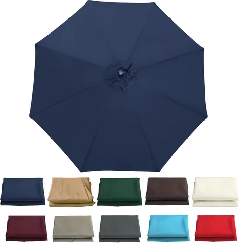 Miniatura 8 de Cubierta de repuesto para sombrilla de patio al aire libre, 6 varillas / 8 varillas de 6.5 pies/9 pies/10 pies, toldo de repuesto para sombrilla