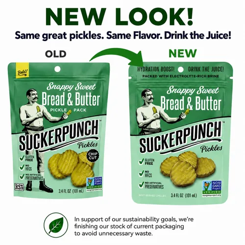 Miniatura 3 de SuckerPunch Encurtidos en una bolsa, sin gluten, kosher, sin azúcar, bajo en calorías, keto, vegano, sin OMG, listo para comer, para llevar, bolsas
