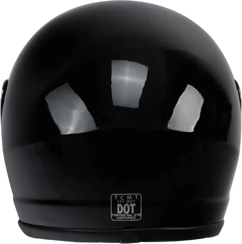 Miniatura 3 de TCT-MOTORPARTS - Casco de motocicleta para adultos, aprobado por DOT, color negro, visera de espejo de cara completa, casco de calle