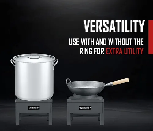 Miniatura 5 de Concord Profesional Quemador de Wok de Ciclones Único con Soporte. Hasta 100,000 BTU. Excelente para Cerveza Casera, Wok Salteado, Pavo, Etc. (33 cm)