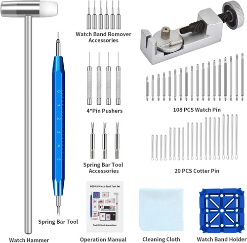 Miniatura 6 de Kit de herramientas de extracción de eslabones de reloj kit de reparación de EasyTime Watch con herramienta de correa de reloj, herramienta