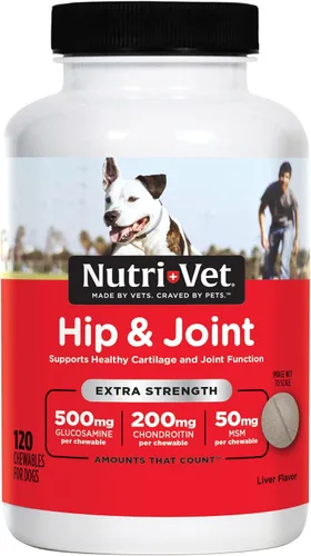 Miniatura 10 de Nutri-Vet Suplemento extra fuerte para cadera y articulaciones para perros, suplementos para cachorros, suplemento para articulaciones de perro