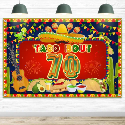 Miniatura 14 de HAMIGAR Fondo de pancarta de feliz cumpleaños de 30 x 6 pies – Fiesta de tacos 30 Fiesta de cactus mexicano decoraciones de cumpleaños suministros