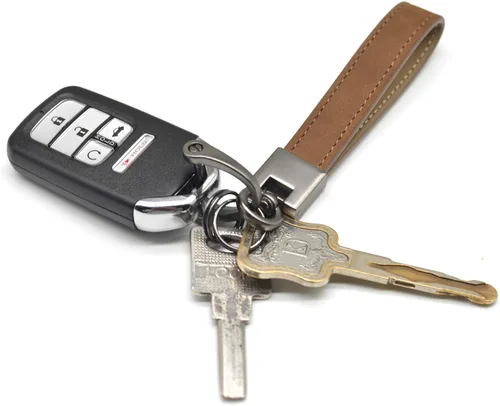 Miniatura 3 de MECHCOS Llaveros de cuero genuino para llaves de automóvil para hombres y mujeres con anillo en D, destornillador, llaveros y giro giratorio de 360