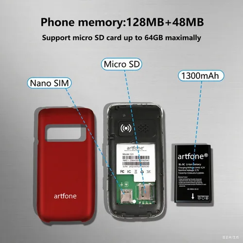 Miniatura 8 de artfone Teléfonos abatibles 4G Volte desbloqueados para personas mayores丨Botones grandes teléfono celular para ancianos y niños丨Sonido claro丨Botón