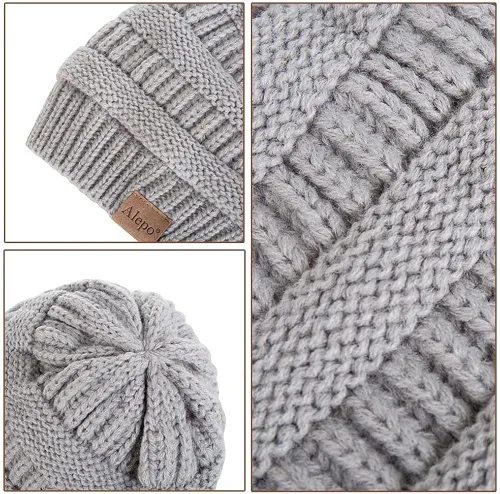 Miniatura 3 de Alepo Fleece Lined Baby Beanie Hat Infant Newborn Toddler Kids Winter Warm Knit Cap for Boys Girls