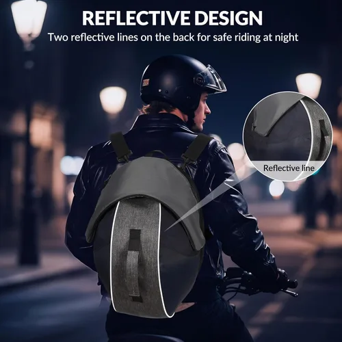 Miniatura 5 de Bolsa para Casco de Motocicleta TINGPAI con Gran Capacidad - Bolsa de Transporte Resistente a Arañazos y al Agua, Compatible con Casco de Cara