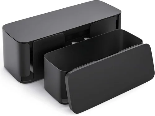 Miniatura 11 de YECAYE Paquete de 2 cajas de organización de cables, caja organizadora de cables para mascotas para el hogar y la oficina, caja protectora de cables