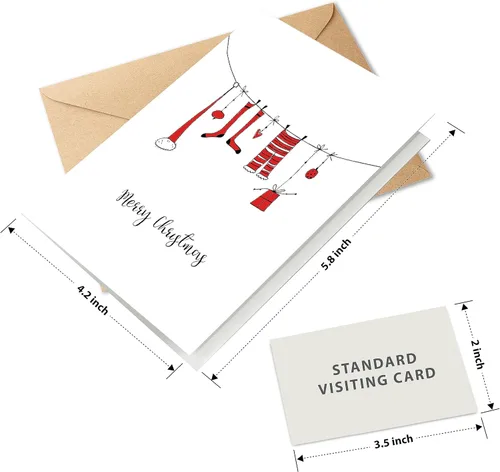 Miniatura 3 de easykart labels Surtido de 24 tarjetas de Navidad con sobres y calcomanías de sellado, 3 diseños temáticos de Papá Noel, 5.75 x 4.25 pulgadas