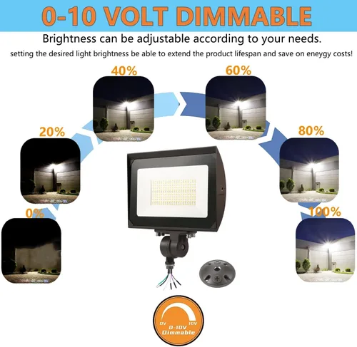 Miniatura 4 de Luz de inundación LED de 150 W para exteriores con placa, 5000 K, luz de día 21000 LM, 100-277 V, UL/DLC impermeable, luz de seguridad LED