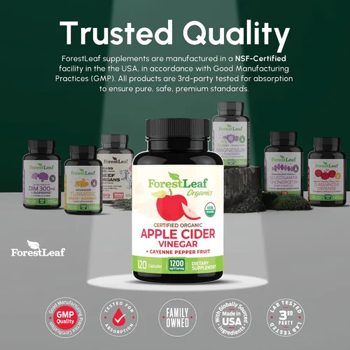 Miniatura 7 de USDA Cápsulas de vinagre de sidra de manzana orgánico con madre, 1200 mg Vegano y sin OMG Pastillas de vinagre de sidra de manzana con pimienta