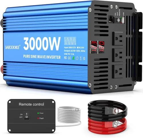 Miniatura 10 de Inversor de potencia de onda sinusoidal pura de 1500 vatios, 12 Vdc a 110 Vdc a 120 Vdc, para sistemas solares domésticos, vehículos recreativos