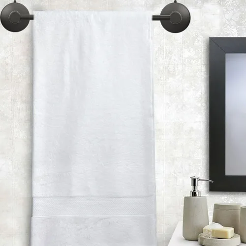 Miniatura 3 de DGYB Toallero ajustable con ventosa para baño de 14 a 27 pulgadas, juego de 2 toalleros de acero inoxidable negro mate para puerta de ducha