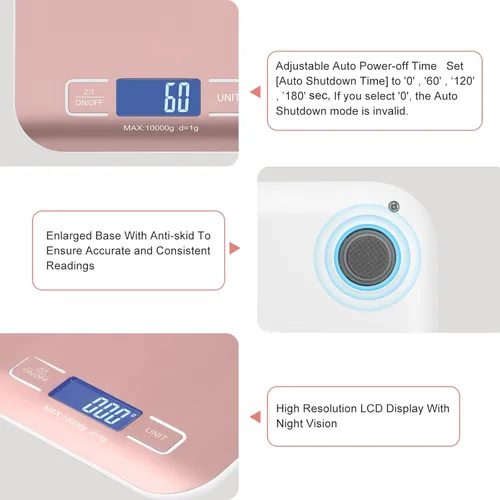 Miniatura 2 de Báscula de envío digital, panel de acero inoxidable, báscula postal portátil precisa para paquetes, pequeñas empresas, cocina, alimentos, hecha a