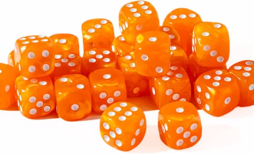 Miniatura 12 de Paquete de 25 dados D6 de 0.472 pulgadas, colección a juego de 6 dados con pipas (granito amarillo y negro)
