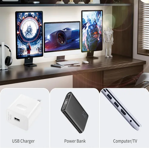Miniatura 6 de Tira de luces LED de 5V USB, tira de luz COB de 1 m blanca, tira de luz LED corta, tira de luz LED brillante flexible de 5V para debajo del Blanco