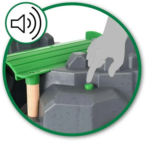 Miniatura 6 de BRIO World - 33889 Crane & Mountain Tunnel Accesorio de tren de juguete de 7 piezas para niños Juego interactivo Madera certificada FSC
