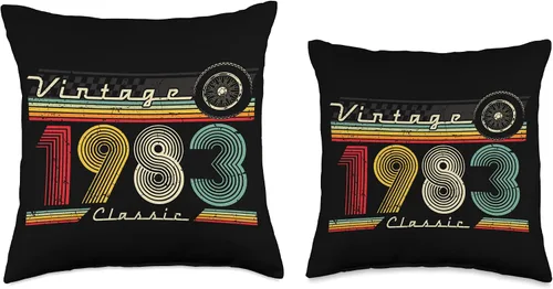 Miniatura 3 de 1983 vintage birthday retro Limited Edition men woman gift Throw Pillow