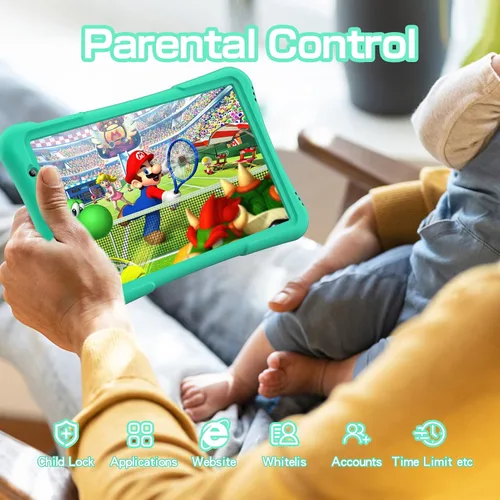 Miniatura 5 de PRITOM Tableta para niños de 10 pulgadas Android 14, 32GB, Quad-Core, 6000mAh, pantalla IPS HD grande, WiFi 6, cámara dual, Bluetooth, tableta