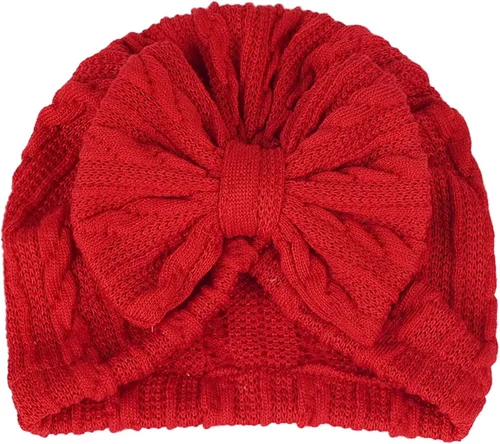 Miniatura 14 de Gorro de punto para bebé con lazos lindos turbante para envolver el sombrero (MZ6)