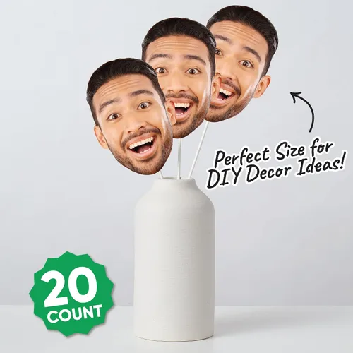 Miniatura 2 de Big Dot of Happiness Decoraciones de cabeza de foto personalizadas, recortes faciales personalizados para eventos de fiesta, cartulina de grado