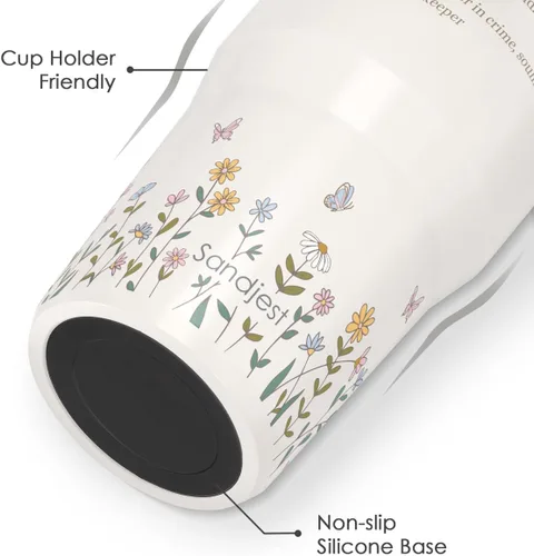 Miniatura 3 de SANDJEST Besties - Vaso de acero inoxidable con tapa para pajita de 30 onzas con asa de transporte para mujeres, niñas, mejores amigas, taza de café