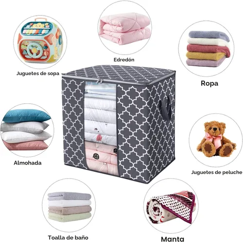 Miniatura 7 de WISELIFE Bolsas de Almacenamiento [3 Unidades/100L] Contenedores Grandes de Organización y Almacenamiento de Mantas y Ropa para Edredones, Ropa