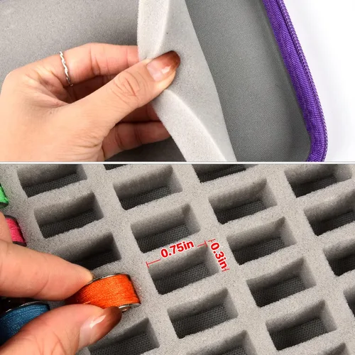 Miniatura 4 de Estuche de bobina de 63 ranuras, organizador de hilos de bobinas, caja de carretes compatible con Brother para Singer para Babylock para Janome