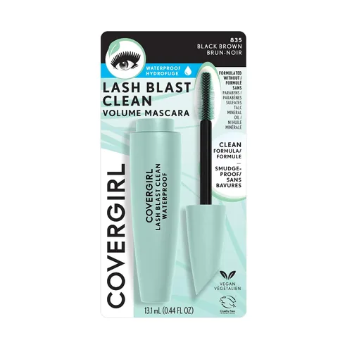 Miniatura 5 de CoverGirl Lash Blast Clean Volume - Máscara impermeable, fórmula vegana, voluminizadora, a prueba de manchas, marrón negro, 1 unidad