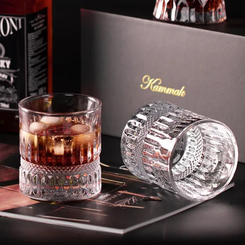 Miniatura 3 de KAMMAK Juego de 2 vasos de whisky, 7.05 onzas, vasos Old Fashioned para whisky escocés, cócteles, ron, vodka en bar y regalos de fiesta