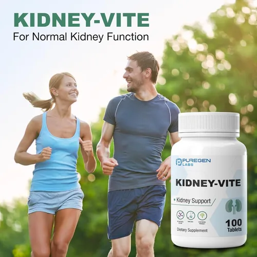Miniatura 6 de Puregen Labs Kidney-Vite Riñón Premier, soporte renal, sin OMG, sin gluten, sin aditivos de color artificial - 100 tabletas vegetarianas