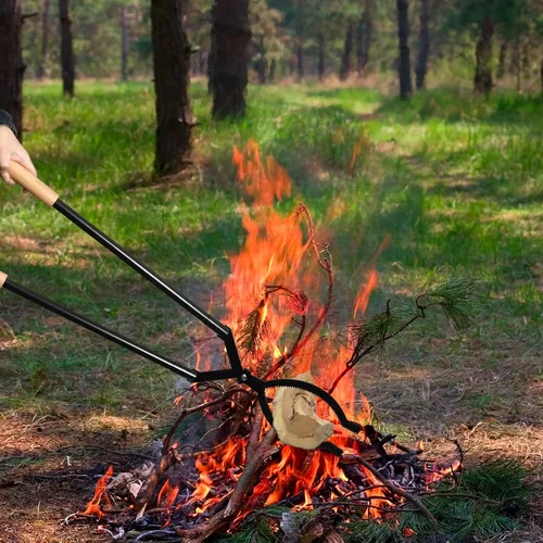 Miniatura 9 de Pinzas para Leña de Servicio Pesado – Pinzas Grandes para Chimenea de 42" Agarrador de Troncos con Forma de Tijera Serrada, Pinzas Portátiles