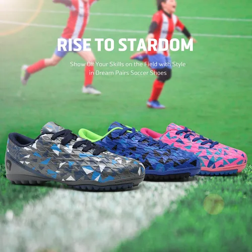 Miniatura 6 de DREAM PAIRS Zapatos de fútbol de interior con cordones para niños y niñas, para niños pequeños y grandes