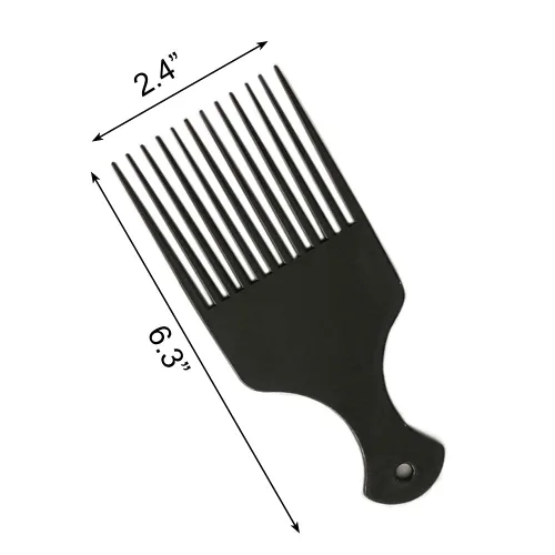 Miniatura 4 de BlingKingdom Plástico 6.3 pulgadas liso ancho pelo Pick peine afro peine peluquería herramienta de peinado para cabello rizado natural (negro)