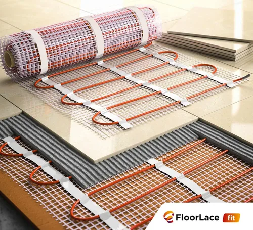 Miniatura 5 de FloorLace FIT - Tapete eléctrico calefactable para suelo radiante para debajo de azulejos, laminado, piedra, alfombrilla térmica autoadhesiva