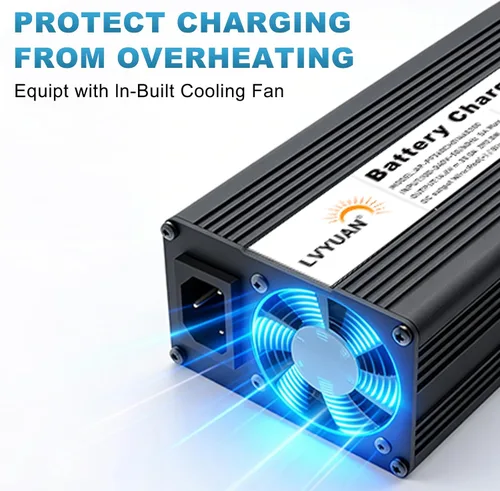 Miniatura 9 de LVYUAN Cargador de batería LiFePO4 de 14.6V 20A, cargador de batería inteligente automático y mantenimiento de desulfatador con chip inteligente