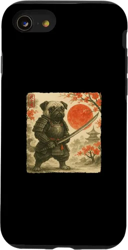 Miniatura 18 de Pug Samurai Japanese Warrior Costume Sumi-e Art Funny Case for iPhone 17