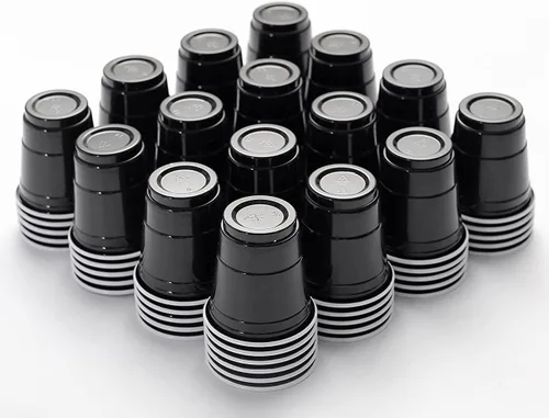 Vasos de chupito de plástico reutilizables – Vasos de fiesta de 2 onzas en varios colores rosa, azul, verde, negro | Perfecto para fiestas,
