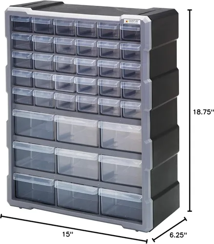 Miniatura 2 de QUANTUM STORAGE SYSTEMS PDC-39BK - Organizador de 39 cajones de 19 pulgadas de alto x 15 pulgadas de ancho x 7 pulgadas de profundidad