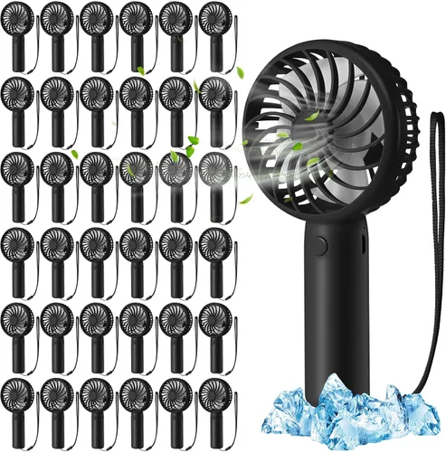 Miniatura 32 de Tujoe Mini ventilador de mano potente de 3 velocidades, ventilador personal pequeño portátil recargable con base USB para mujeres, maquillaje
