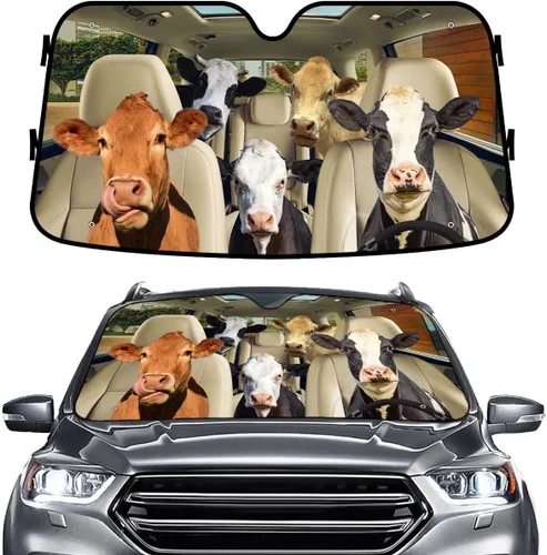 Miniatura 55 de GENANY - Cubierta de parabrisas de flamenco para automóvil, SUV, camión (55 x 30 pulgadas), protector térmico plegable, persianas para ventanas